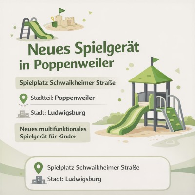 Neues Spielgerät auf Spielplatz Schwaikheimer Straße in Poppenweiler